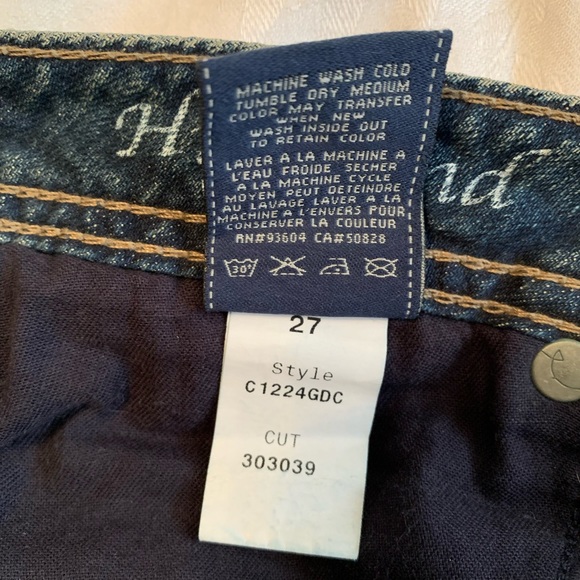 J & Company size 27” acid washed jeans. Patina buttons slight bell bottoms - Picture 7 of 8